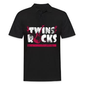 Zwillinge - Männer Poloshirt - Schwarz - Vorne - Kai (181cm)