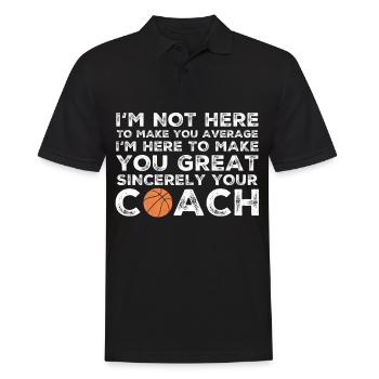 Cadeau d'amateur de basketball entraîneur de basket - Polo Homme - noir - Devant - Kai (181cm)