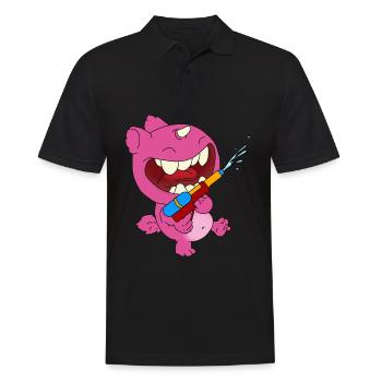 Coole Wasserpistole und Monster für den Sommer - Männer Poloshirt - Schwarz - Vorne - Kai (181cm)