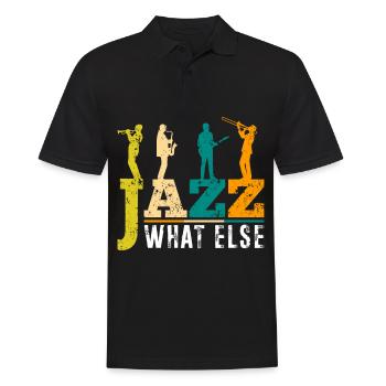 Saxophone Jazz Music Blues Guitar - Men's Polo Shirt - black - Front - Kai (181cm)