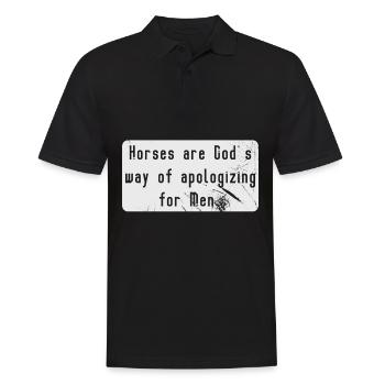 Les fans de chevaux drôles sort Amour de cheval Poney cadeau - Polo Homme - noir - Devant - Kai (181cm)