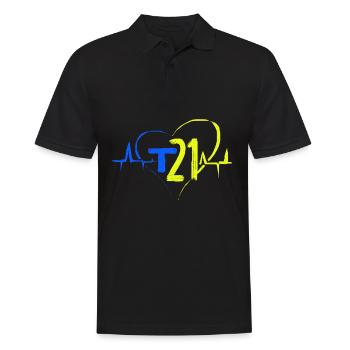 Down Syndrom - Männer Poloshirt - Schwarz - Vorne - Kai (181cm)