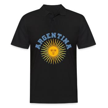 Argentinien - Männer Poloshirt - Schwarz - Vorne - Kai (181cm)