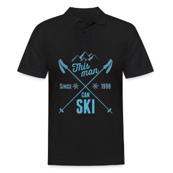Ski Schifahren Skifahren Schilaufen Wintersport - Männer Poloshirt - Schwarz - Vorne - Kai (181cm)