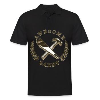 Vatertag Herrentag Männertag Papa ist der Beste - Männer Poloshirt - Schwarz - Vorne - Kai (181cm)