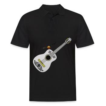Coole Stillvolle weiße Gitarre Geschenkidee - Männer Poloshirt - Schwarz - Vorne - Kai (181cm)