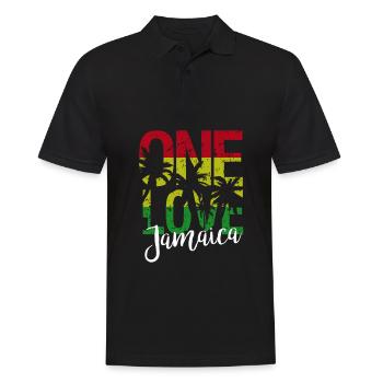 Jamaica One Love Reggae Music Palm Tree Cadeau - Polo Homme - noir - Devant - Kai (181cm)