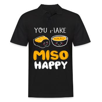 Sushi Go Rice Japan Tokyo Miso Nigiri Maki Udon - Men's Polo Shirt - black - Front - Kai (181cm)