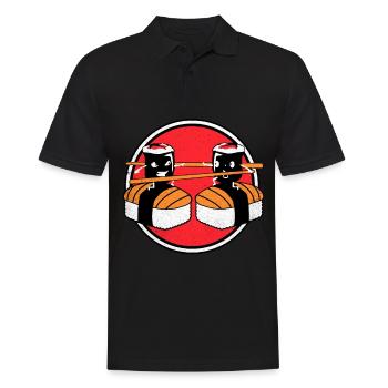 Sushi - Men's Polo Shirt - black - Front - Kai (181cm)