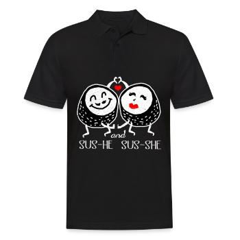 Sushi - Männer Poloshirt - Schwarz - Vorne - Kai (181cm)
