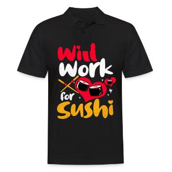 Sushi - Men's Polo Shirt - black - Front - Kai (181cm)