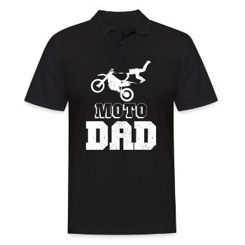 Moto Dad Dirt Bike Flying Gift - Men's Polo Shirt - black - Front - Kai (181cm)