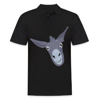 Esel Maulesel Muli Störrisch und Stur Geschenk - Männer Poloshirt - Schwarz - Vorne - Kai (181cm)