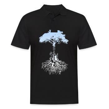 Arbre bois guitare guitare guitariste cadeau musicien - Polo Homme - noir - Devant - Kai (181cm)