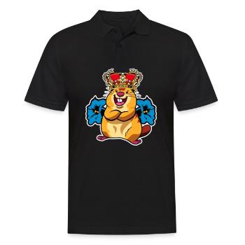 Gentian Marmot King Crown Alm Alps Gift - Men's Polo Shirt - black - Front - Kai (181cm)
