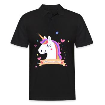 Mamacorn Unicorn Pregnancy Children - Men's Polo Shirt - black - Front - Kai (181cm)