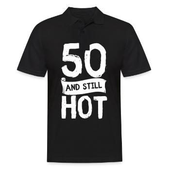 50s Birthday 50 years Fifty Hot Gift - Men's Polo Shirt - black - Front - Kai (181cm)