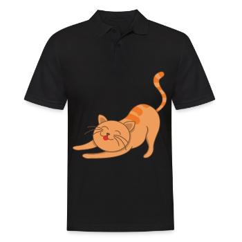 Namaste Yoga Cat Main Coone Cadeau Persan - Polo Homme - noir - Devant - Kai (181cm)