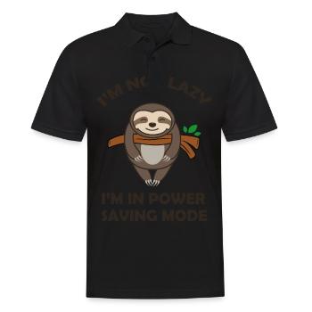Lustiges Faultier I´m Not Lazy Fun Geschenk - Männer Poloshirt - Schwarz - Vorne - Kai (181cm)