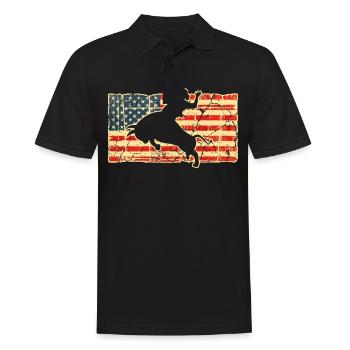 Rodeo Texas - Männer Poloshirt - Schwarz - Vorne - Kai (181cm)