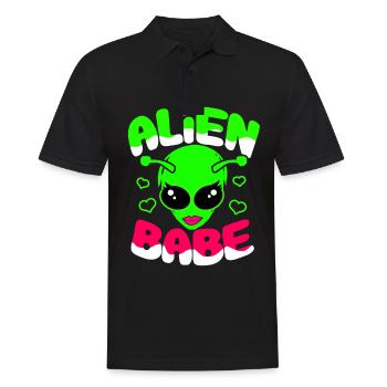 Aliens Geschenk Ufo Außerirdisch Space Mars Kosmos - Männer Poloshirt - Schwarz - Vorne - Kai (181cm)
