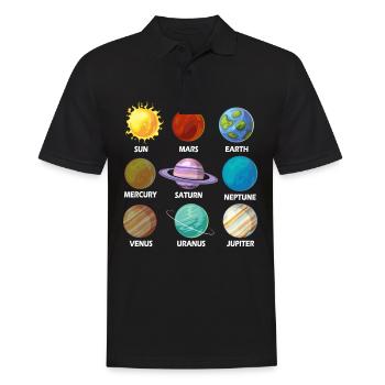 Univers du système solaire Planet galaxy - Polo Homme - noir - Devant - Kai (181cm)