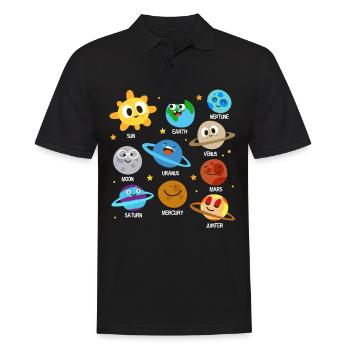 Univers du système solaire Planet galaxy - Polo Homme - noir - Devant - Kai (181cm)