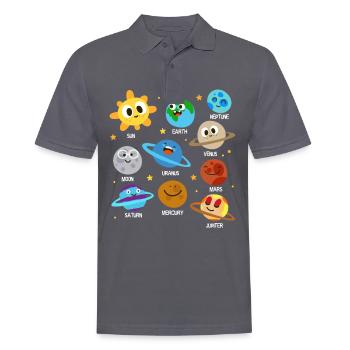 Univers du système solaire Planet galaxy - Polo Homme - charbon - Devant - Nico (186cm)