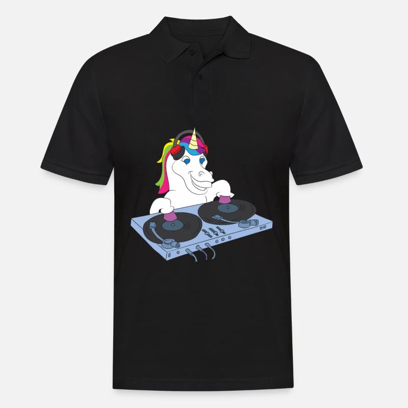 Toningenieur-Einhorn-DJ-Geschenk - Männer Poloshirt - Schwarz