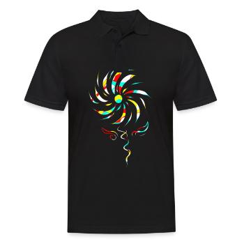 Bunte Windblume - Männer Poloshirt - Schwarz - Vorne - Kai (181cm)