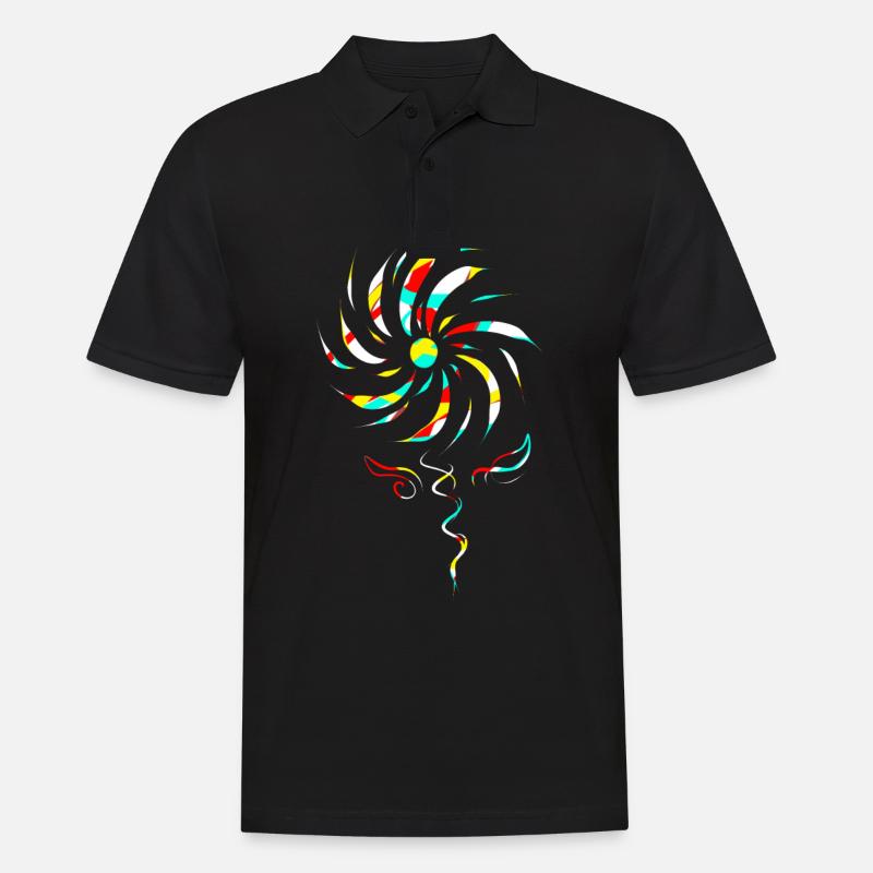 Bunte Windblume - Männer Poloshirt - Schwarz