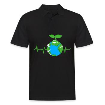 Changement climatique Earth Day Protection de l’environnement Bio Terre - Polo Homme - noir - Devant - Kai (181cm)