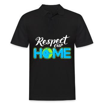 Changement climatique Earth Day Protection de l’environnement Bio Terre - Polo Homme - noir - Devant - Kai (181cm)
