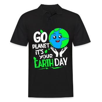 Changement climatique Earth Day Protection de l’environnement Bio Terre - Polo Homme - noir - Devant - Kai (181cm)