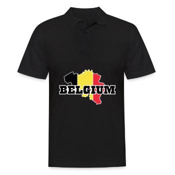Belgische Flagge - Männer Poloshirt - Schwarz - Vorne - Kai (181cm)