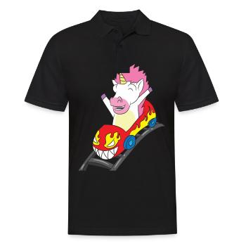 Montagnes russes Équitation Licorne Cadeau - Polo Homme - noir - Devant - Kai (181cm)