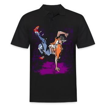 Breakdance HipHop musik Rhythmus - Männer Poloshirt - Schwarz - Vorne - Kai (181cm)