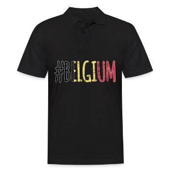 Belgien Hashtag - Männer Poloshirt - Schwarz - Vorne - Kai (181cm)