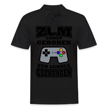 Born To Gamen Forced To School Pupils - Men's Polo Shirt - black - Front - Kai (181cm)