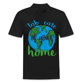 Earth Day - Tag der Erde - Männer Poloshirt - Schwarz - Vorne - Kai (181cm)