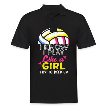 Volleyball - Men's Polo Shirt - black - Front - Kai (181cm)