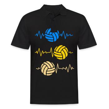 Volleyball - Men's Polo Shirt - black - Front - Kai (181cm)