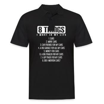 8 choses que je veux dans ma vie voitures plus de voitures voiture - Polo Homme - noir - Devant - Kai (181cm)