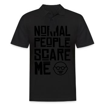 Normal People Scare Me Geschenk Nerd Geek Geschenk - Männer Poloshirt - Schwarz - Vorne - Kai (181cm)