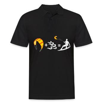 Kiteboard - Men's Polo Shirt - black - Front - Kai (181cm)