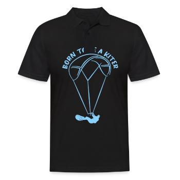 Kiteboard - Männer Poloshirt - Schwarz - Vorne - Kai (181cm)