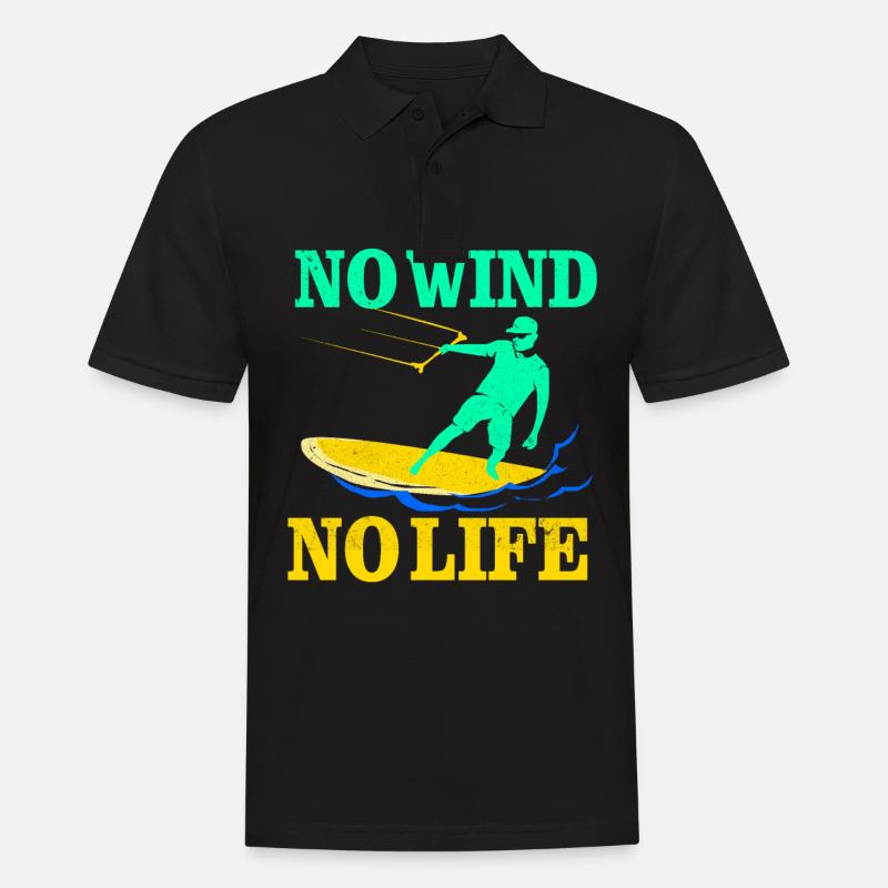 Kiteboard - Männer Poloshirt - Schwarz