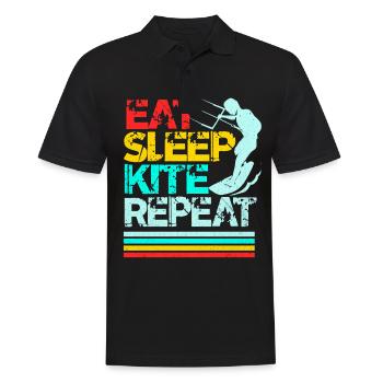 Kiteboard - Männer Poloshirt - Schwarz - Vorne - Kai (181cm)