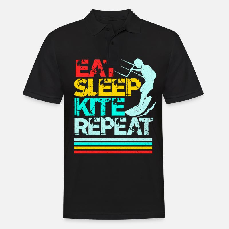 Kiteboard - Männer Poloshirt - Schwarz