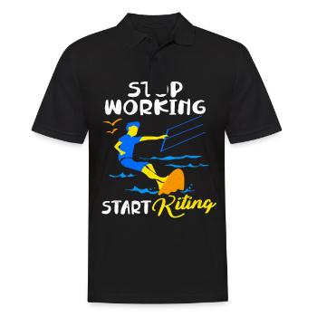 Kiteboard - Men's Polo Shirt - black - Front - Kai (181cm)